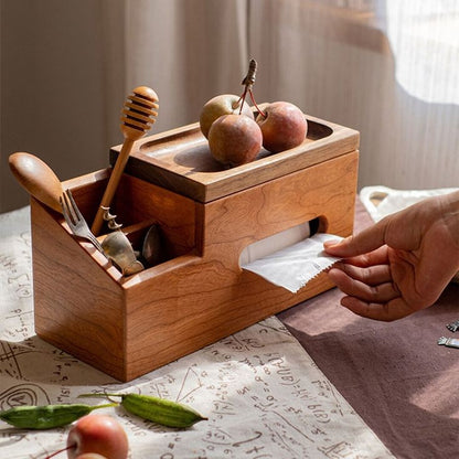 TJR-T928, Wooden Tissue & Spoon Holder