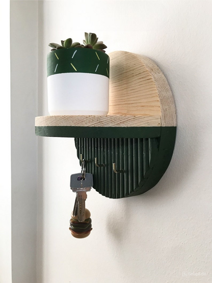 TJR-152, Wooden Shelve with Key Holder For Wall